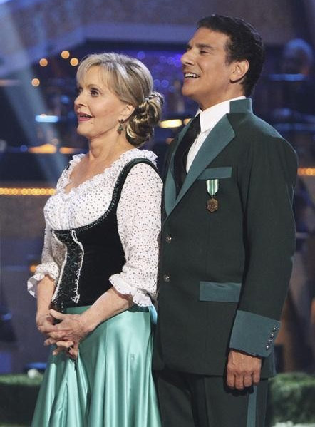 Florence Henderson and Corky Ballas perform on...