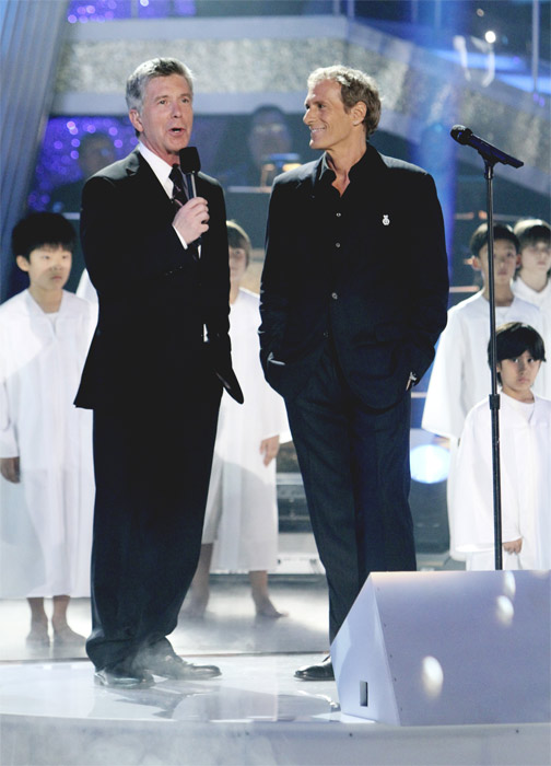 Tom Bergeron and Michael Bolton are seen on...