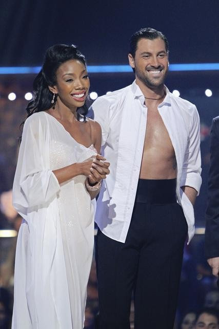 Brandy and Maksim Chmerkovskiy perform on 'Dancing With the Stars,' Monday, Oct. 11, 2010. The judges gave the couple 48 points out of 60.