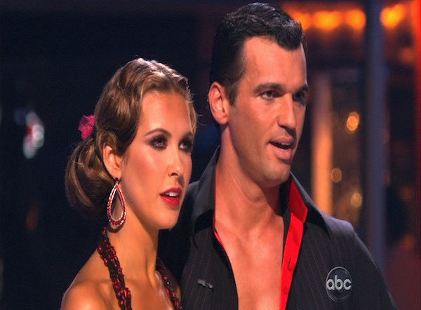 Audrina Patridge and Tony Dovolani perform on...