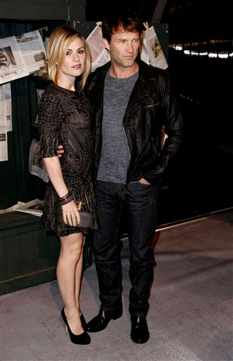 Anna Paquin, left, and husband Stephen Moyer...