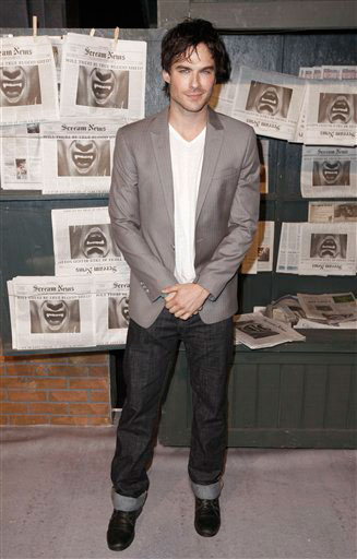 Ian Somerhalder  arrives at the Scream Awards on Saturday Oct. 16, 2010, in Los Angeles.
