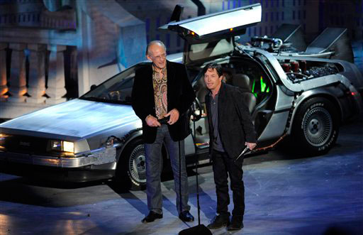 Michael J. Fox , right, and Christopher Lloyd...