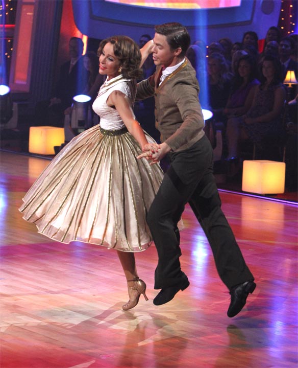 Jennifer Grey and Derek Hough perform to the...