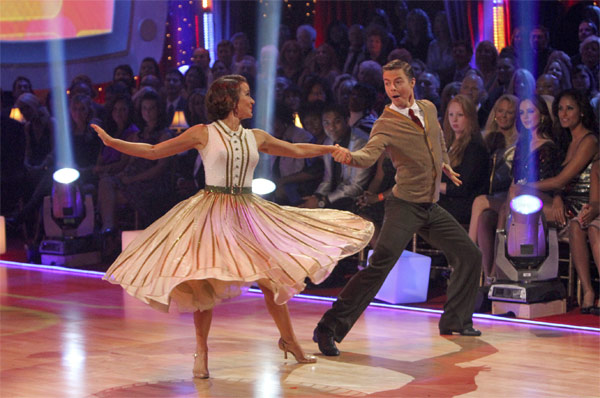 Jennifer Grey and Derek Hough perform to the...
