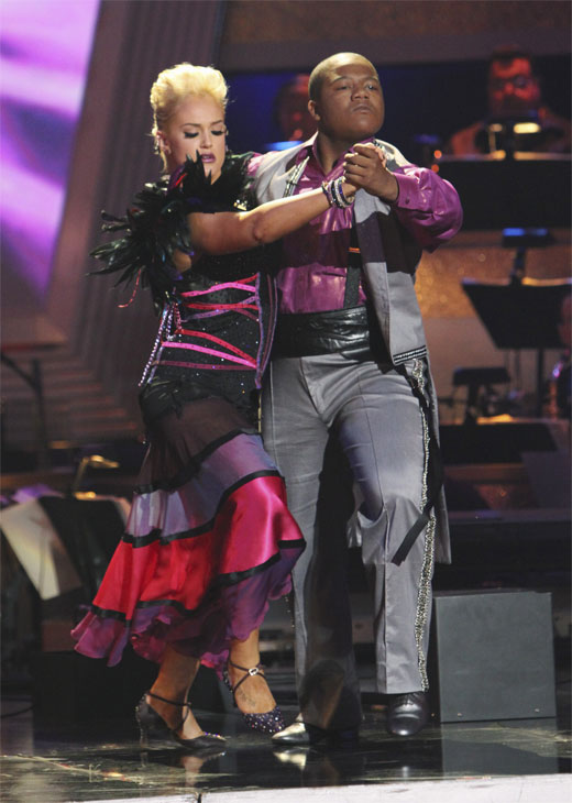 Kyle Massey and Lacey Schwimmer perform on...
