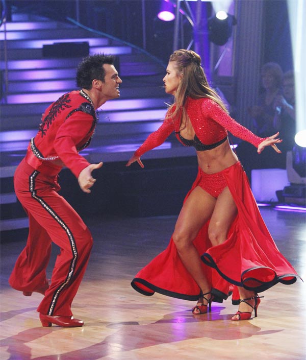 Audrina Patridge and Tony Dovolani perform on 'Dancing With the Stars,' Monday, Oct. 25, 2010. The judges gave the couple 24 out of 30 for individual and 8 points for the dance marathon for a total of 32.
