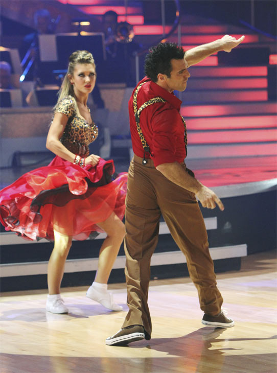 Audrina Patridge and Tony Dovolani perform...