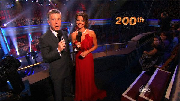 Tom Bergeron and Brooke Burke help celebrate the...