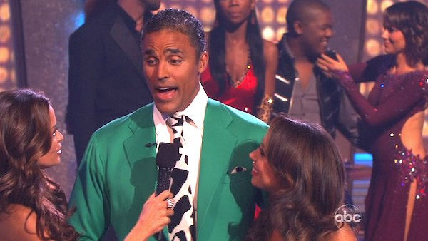 Rick Fox and Cheryl Burke react to being...