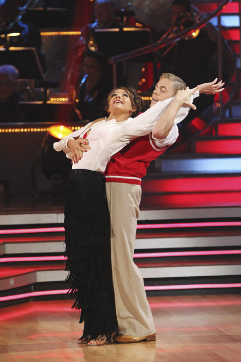 Jennifer Grey and Derek Hough perform on...