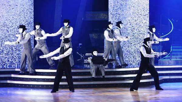 Mark Ballas, Lacey Schwimmer perform with JabbaWockeeZ, October 6, 2009