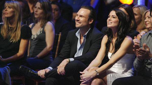 Christian Slater, Michelle Borth in audience at 'Dancing With the Stars: The Results Show,' Oct. 6, 2009