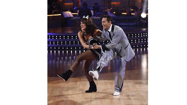 Mark Dacascos and Lacey Schwimmer perform during 'Dancing With the Stars,' October 12, 2009