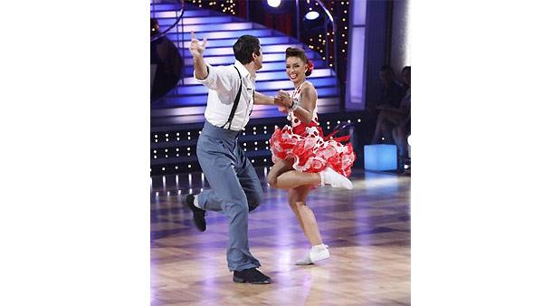 Mya and Dmitry Chaplin perform during 'Dancing With the Stars,' October 12, 2009
