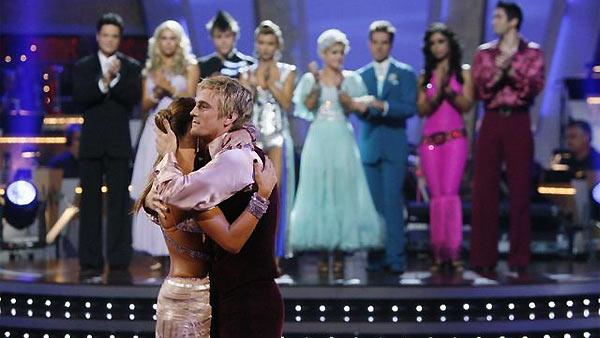 Aaron Carter and Karina Smirnoff are seen after being eliminated on 'Dancing With the Stars: The Results Show,' November 10, 2009