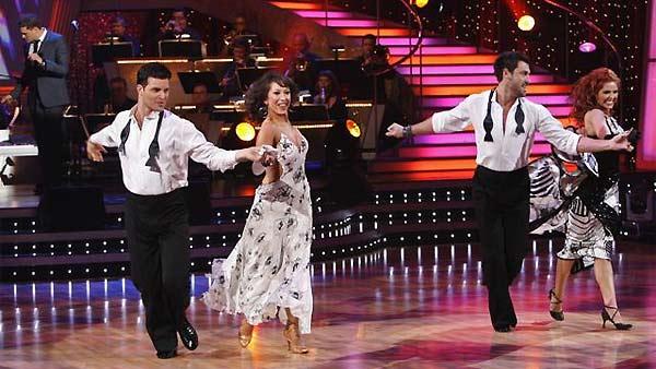 Pro dancers Jonathan Roberts, Cheryl Burke, Maksim Chmerkovskiy and Anna Trebunskaya are seen performing on 'Dancing With the Stars: The Results Show' on November 11, 2009
