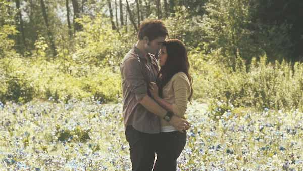 Edward Cullen (Robert Pattinson) and Bella Swan (Kristen Stewart) are seen back at one of their favorite spots in Forks, Washington -- the meadow.