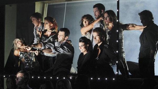 Chelsie Hightower, Derek Hough, Anna Trebunskaya, Tony Dovolani, Ashly Costa, Cheryl Burke, Maksim Chmerkovskiy, Louis Van Amstel, Edyta Sliwinska, Damian Whitewood on 'Dancing With the Stars: The Results Show,' Tuesday, March 30, 2010.