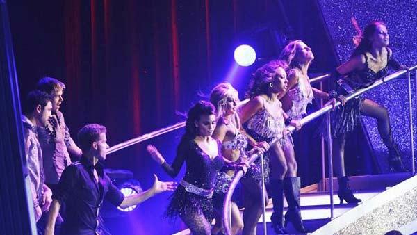 Maksim Chmerkovskiy, Derek Hough, Louis Van Amstel, Ashly Costa, Chelsie Hightower, Cheryl Burke, Edyta Sliwinska, Anna Trebunskaya performed a ballroom fusion number by Michael Jackson's renowned choreographer, Travis Payne.
