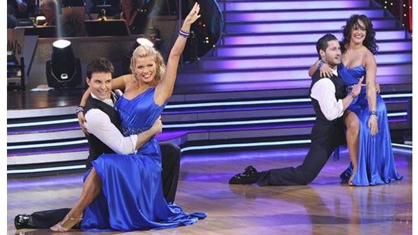 Professional dancers Jonathan Roberts, Anna Demidova, and Lacey Schwimmer perform on 'Dancing With the Stars,' Monday, April 5, 2010.