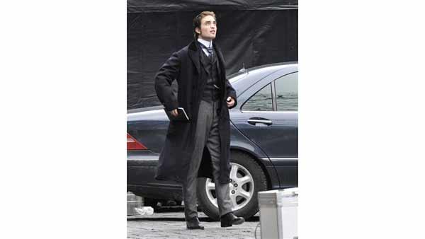 British actor Robert Pattinson, star of Twilight, looks to the sky in the set of his new film 'Bel Ami' in Budapest, Hungary, Tuesday, April 6, 2010.