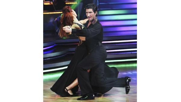 Evan Lysacek and Anna Trebunskaya perform on 'Dancing With the Stars,' Monday, April 12, 2010. The judges gave the couple 52 points out of 60.