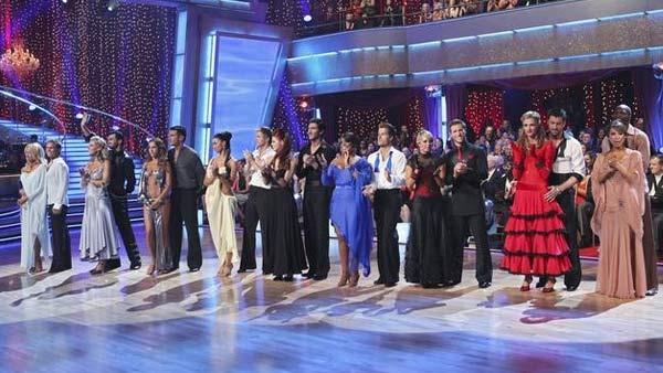 All 9 couples gather on the dance floor on 'Dancing With the Stars,' Monday, April 12, 2010.