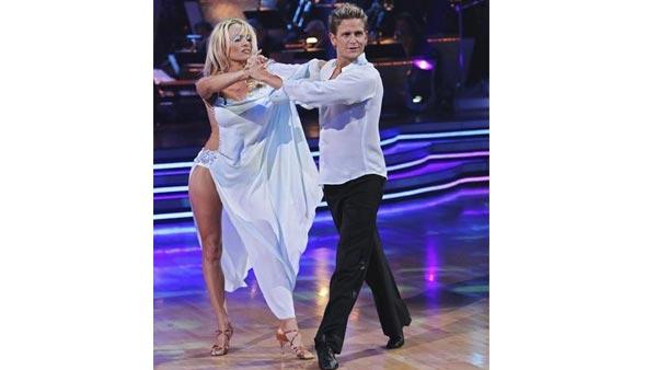 Actress Pamela Anderson and partner Damian Whitewood gave an encore performance of their Rumba on 'Dancing With the Stars: The Results Show,' Tuesday, April 13, 2010. The couple scored 47 points out of 60 on Monday's show.