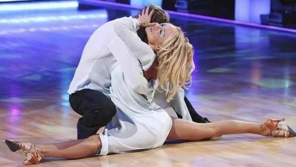 Actress Pamela Anderson and partner Damian Whitewood gave an encore performance of their Rumba on 'Dancing With the Stars: The Results Show,' Tuesday, April 13, 2010. The couple scored 47 points out of 60 on Monday's show.
