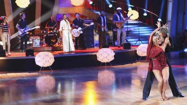 Chelsie Hightower and Damian Whitewood dance as Grammy Award-winning group Sade headlined by vocalist Sade Adu performed from their latest album on 'Dancing With the Stars: The Results Show,' Tuesday, April 13, 2010.