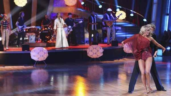 Chelsie Hightower and Damian Whitewood dance as Grammy Award-winning group Sade headlined by vocalist Sade Adu performed from their latest album on 'Dancing With the Stars: The Results Show,' Tuesday, April 13, 2010.