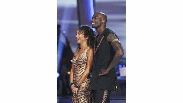 Chad Ochocinco and Cheryl Burke perform on week five of 'Dancing With the Stars,' Monday, April 19, 2010. The judges gave the couple 18 points out of 30.