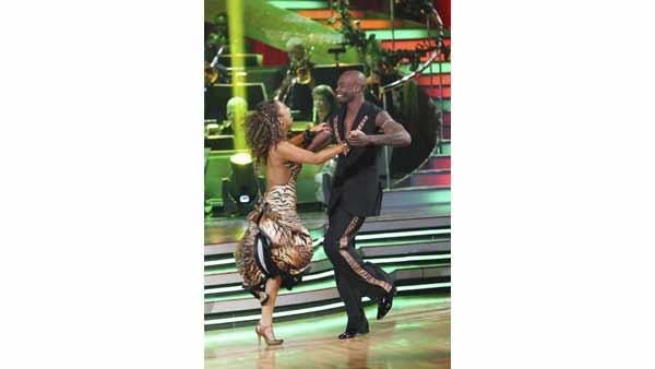 Chad Ochocinco and Cheryl Burke perform on week five of 'Dancing With the Stars,' Monday, April 19, 2010. The judges gave the couple 18 points out of 30.