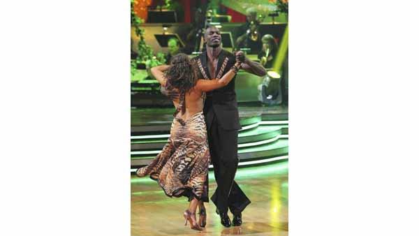 Chad Ochocinco and Cheryl Burke perform on week five of 'Dancing With the Stars,' Monday, April 19, 2010. The judges gave the couple 18 points out of 30.