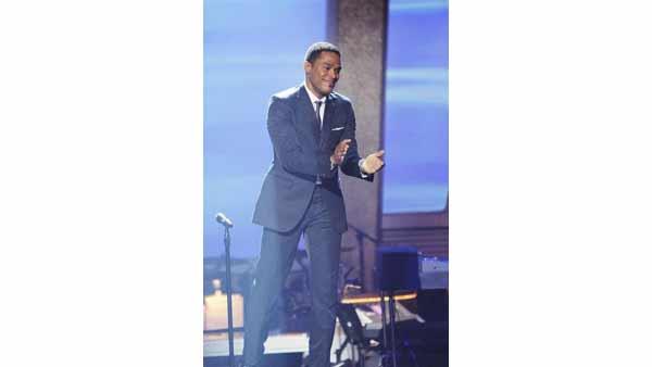 Platinum-selling soul star Maxwell performed his chart-topping single 'Fistful of Tears', on 'Dancing with the Stars the Results Show', Tuesday, April 20. The dancers are Tyne Stecklein and Teddy Forance.