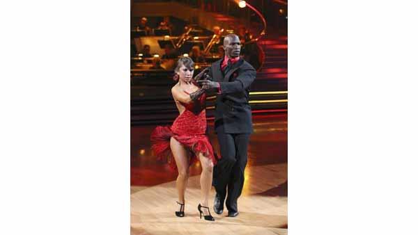 NFL star Chad Ochocinco and partner Cheryl Burke perform the Argentine Tango on week six of 'Dancing With the Stars,' Monday, April 26, 2010.