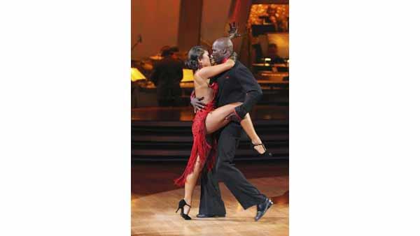 NFL star Chad Ochocinco and partner Cheryl Burke perform the Argentine Tango on week six of 'Dancing With the Stars,' Monday, April 26, 2010.