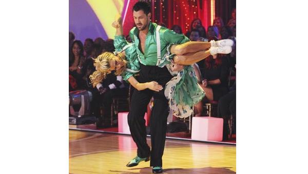 Erin Andrews and Maksim Chmerkovskiy perform in the Swing dance marathon on week six of 'Dancing With the Stars,' Monday, April 26, 2010.