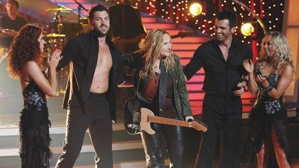 Anna Trebunskaya, Maksim Chmerkovskiy, Melissa Etheridge, Tony Dovolani, and Chelsie Hightower on 'Dancing With the Stars: The Results Show,' Tuesday, April 27, 2010.