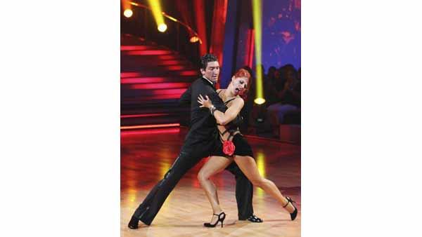 Olympic skater Evan Lysacek and partner Anna Trebunskaya performed the Argentine Tango on week seven of 'Dancing With the Stars,' Monday, May 3, 2010. The judges gave the couple a perfect score of 30 out of 30 points.