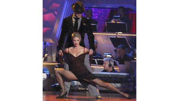 Erin Andrews and partner Maksim Chmerkovskiy performed a '80s-style Rumba and an Argentine Tango on week eight of 'Dancing With the Stars,' Monday, May 10, 2010.