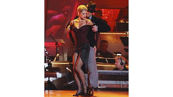 Erin Andrews and partner Maksim Chmerkovskiy performed a '80s-style Rumba and an Argentine Tango on week eight of 'Dancing With the Stars,' Monday, May 10, 2010.