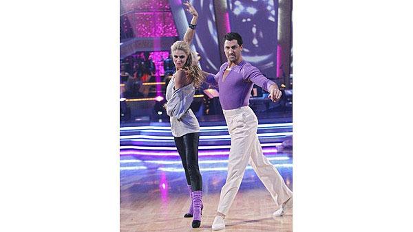 Erin Andrews and partner Maksim Chmerkovskiy performed a '80s-style Rumba and an Argentine Tango on week eight of 'Dancing With the Stars,' Monday, May 10, 2010.