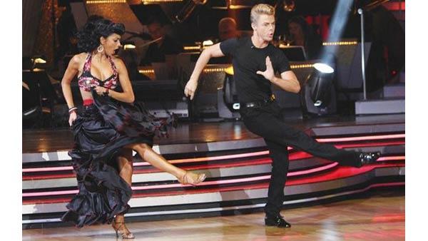 Pussycat Dolls star Nicole Scherzinger and partner Derek Hough perform an encore dance on 'Dancing With the Stars: The Results Show,' Tuesday May 11, 2010. The couple scored 59 out of 60 on Monday's show.