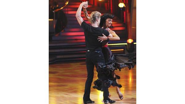 Pussycat Dolls star Nicole Scherzinger and partner Derek Hough perform an encore dance on 'Dancing With the Stars: The Results Show,' Tuesday May 11, 2010. The couple scored 59 out of 60 on Monday's show.