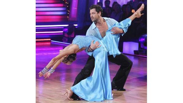 Erin Andrews and partner Maksim Chmerkovskiy performed a Viennese Waltz on week nine of 'Dancing With the Stars,' Monday, May 17, 2010. The judges gave the couple 27 points out of 30.