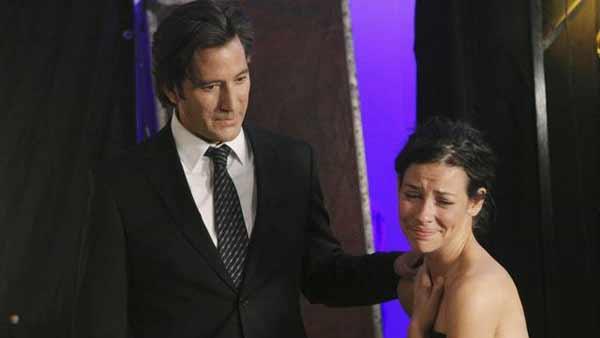 Kate Austen (Evangeline Lilly) remembers her Island life, as Desmond Hume (Henry Ian Cusick) plays Clarence Odbody in the sideways world.