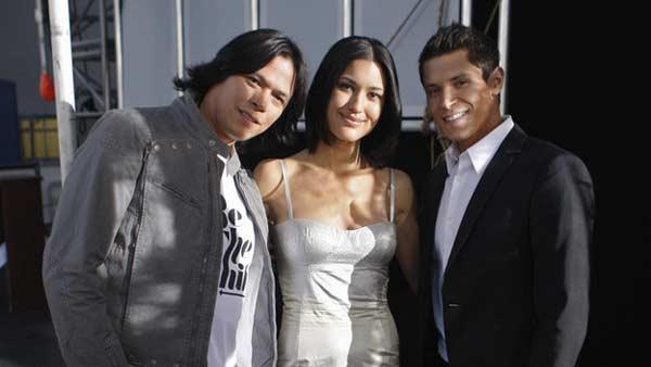 The werewolves: Chaske Spencer (Sam Uley), Julia Jones (Leah Clearwater) and Alex Meraz (Paul) at the primetime special 'Jimmy Kimmel Live's Twilight Saga: Total Eclipse of the Heart', set to air on Wednesday, June 23 at 10 p.m. ET on ABC.