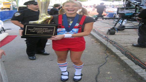 Best dressed winner Cat Berkowitz at the 2010 High Heel-a-thon.